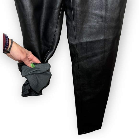 BB Dakota Vintage 90's Junior's Black Faux Leather High Waist Pants Size 5/6 - Picture 9 of 12